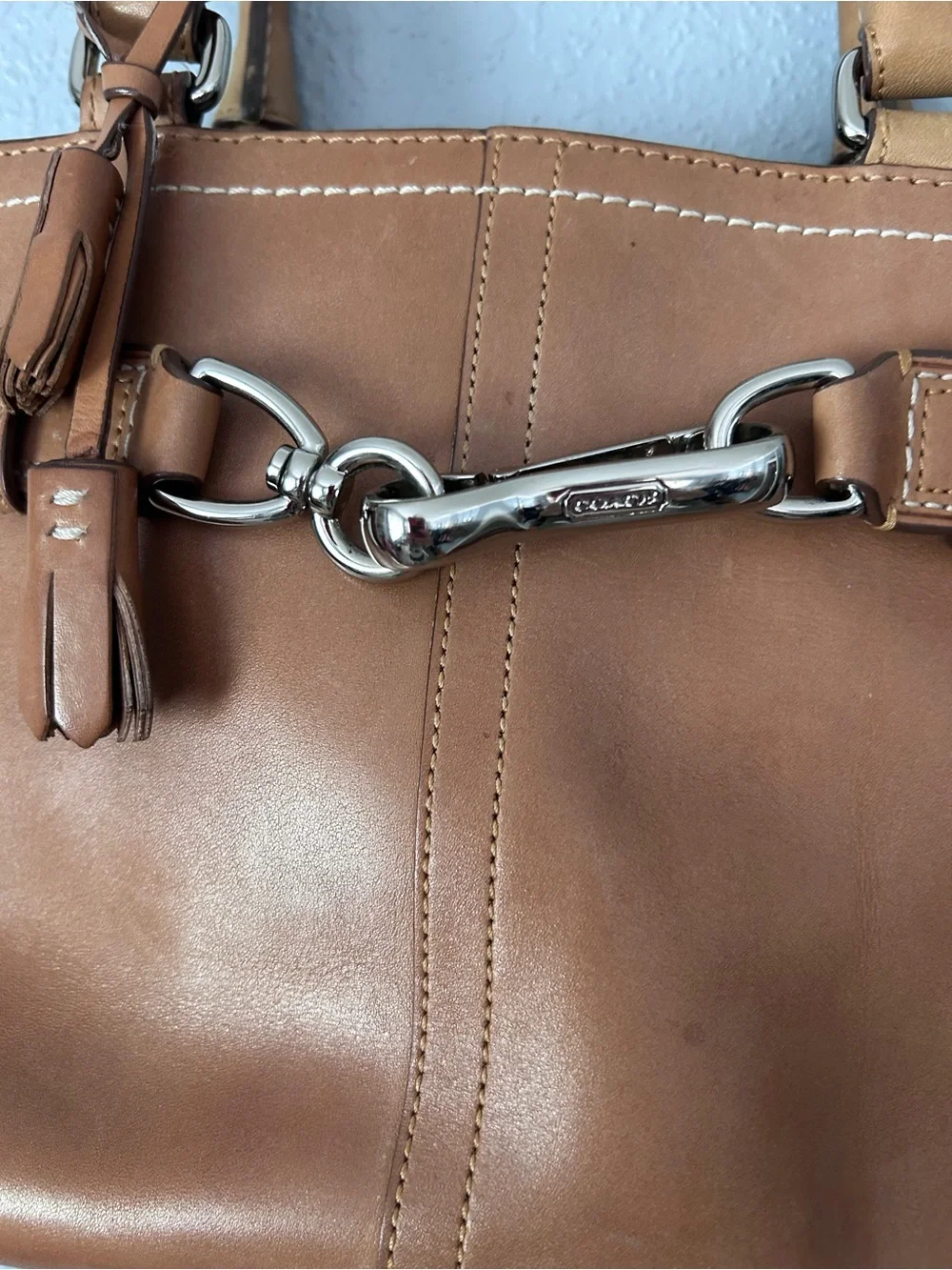 Coach Factory Small Tan Hampton Leather Satchel F08A70